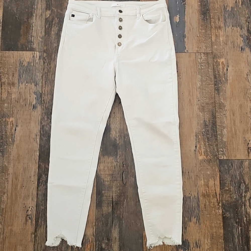 Kancan White Button-fly jeans